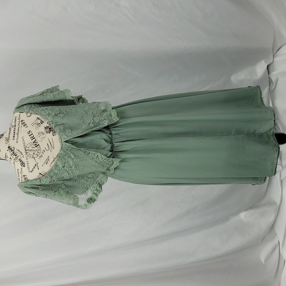 {Baltic Born} Dress off shoulder sage lace - Picture 3 of 8